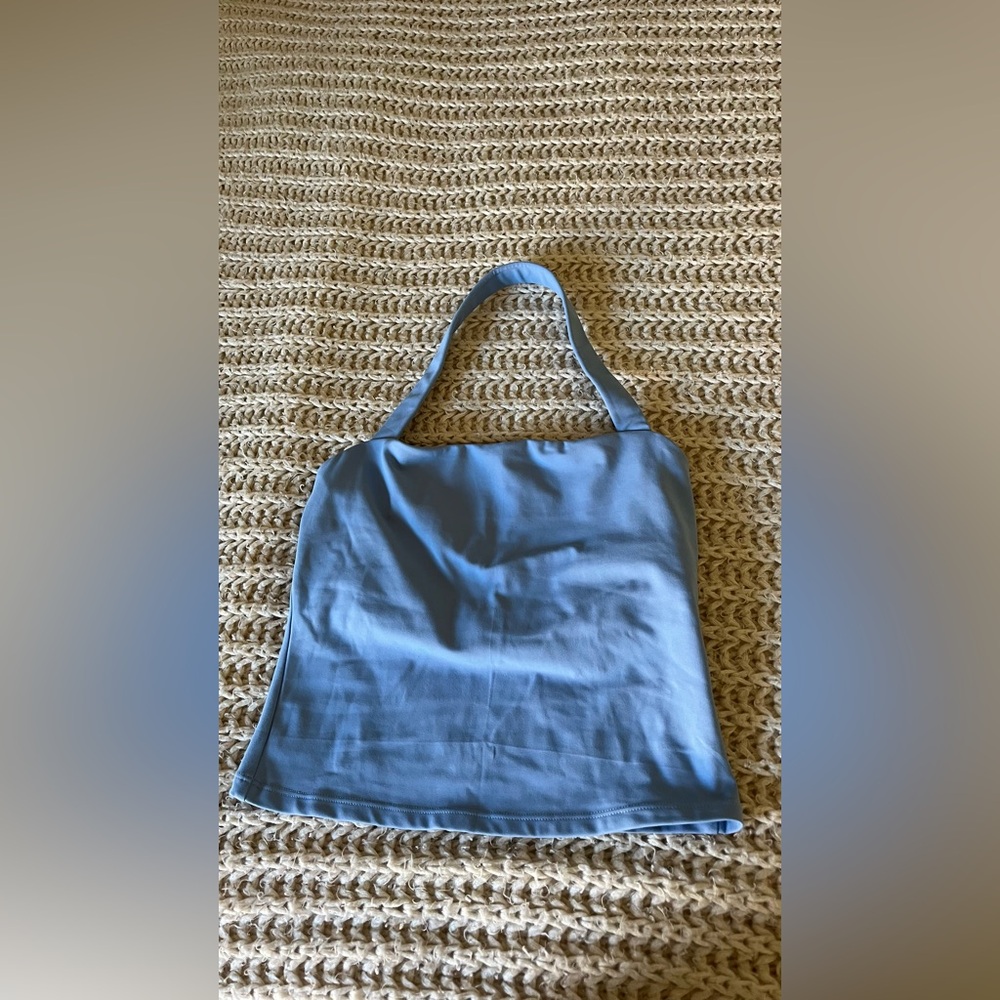 Blue active halter top